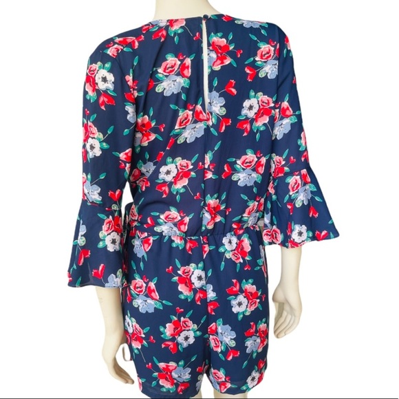 Carolina Belle Montreal Floral Wrap Front Romper - Picture 7 of 7